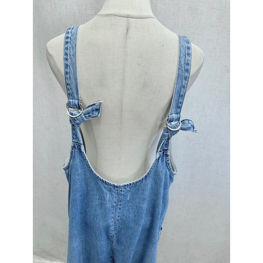 Free People High Roller Slouchy overalls in Kansas Cotton Blue Denim Size Medium - Picture 12 of 16